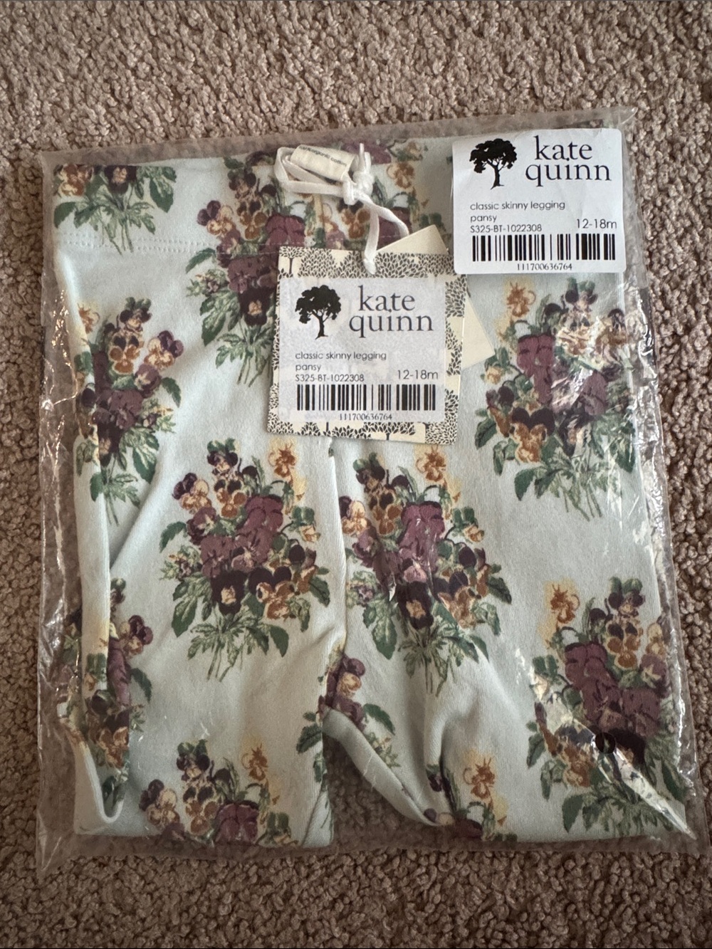 kate quinn Floral Skinny Leggings in Pansy